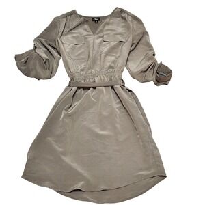 Mossimo Utility Belted Shirtdress Belted Waist Muted Olive Green Med Minimalist